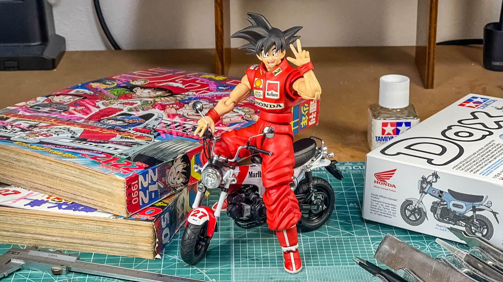 バイクのプラモに悟空を乗せる！／プラモで遊んで修行をした話